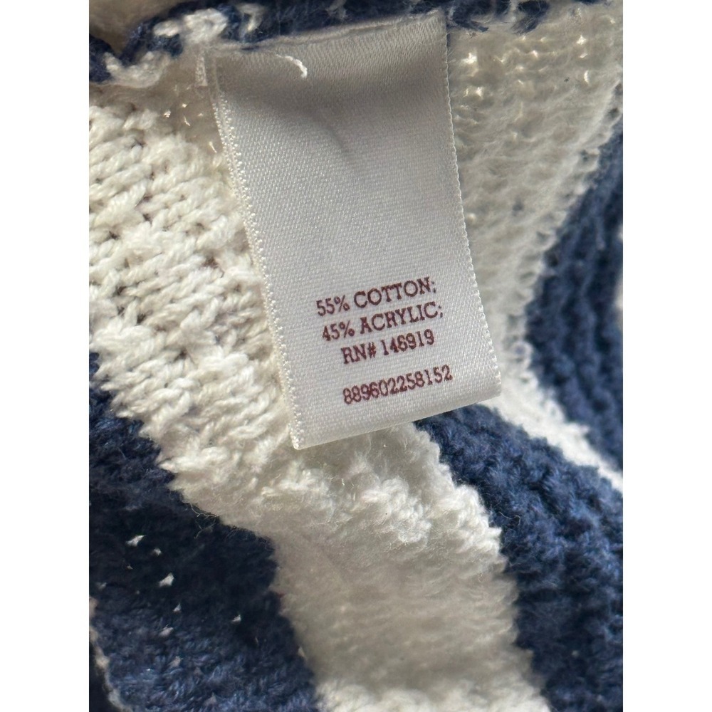 So Striped Knit Sweater Cold Shoulder Long Sleeve Pullover Top M - Picture 7 of 8